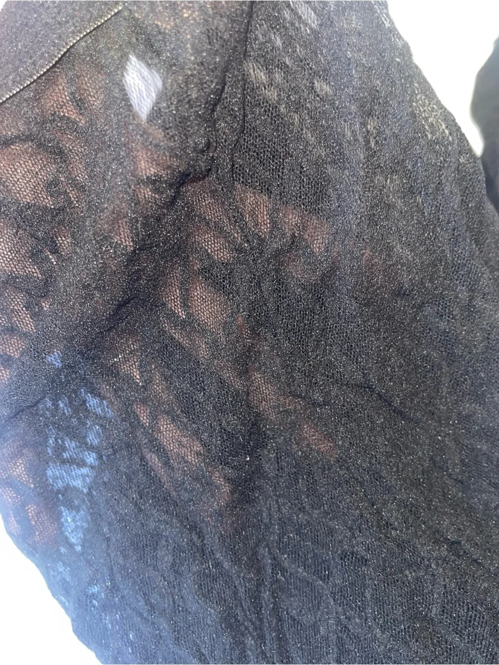 Lot of 3 Sexy Black Textured Lace Fishnet Thigh Hi Stockings Tights NWOT